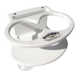 Deep Blue Marine Double Slim Can Drink Holder &amp; Cell Phone - White