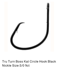 Tru Turn Boss Kat Circle Hook Black Nickle Size 8/0 9ct
