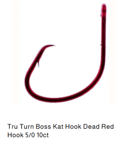 Tru Turn Boss Kat Hook Dead Red Hook 5/0 10ct