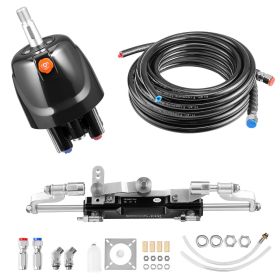 Hydraulic Steering Kit, 300 HP, Marine Boat Hydraulic Steering System, with 6.9 MPa/1000 psi Helm Pump, Two-Way Lock Cylinder