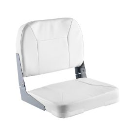 Boat Seat, Low Backrest, Folding Fishing Boat Seat with Thickened Sponge Cushion & Waterproof PVC Leather, Aluminum Alloy Hinges (Default: Default)